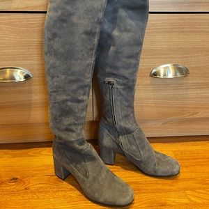 Vince grey suede over the knee boots